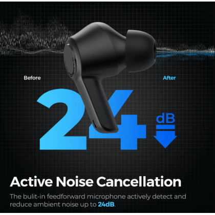 SoundPEATS T3 Active Noise Cancelling TWS Earbuds Black Colour (Original) 1 Year Warranty  